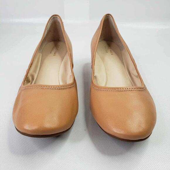 Cole Haan Ballet Flats Wedge Round Toe Women's Slip On Size 9 Tan - Picture 2 of 9